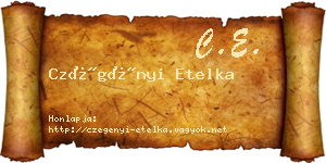 Czégényi Etelka névjegykártya